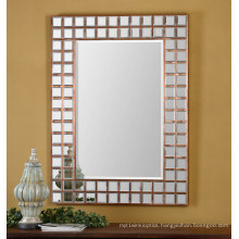 Contemporary Copper Plated Framed Wall Mirror for Home Decoration Accessory
